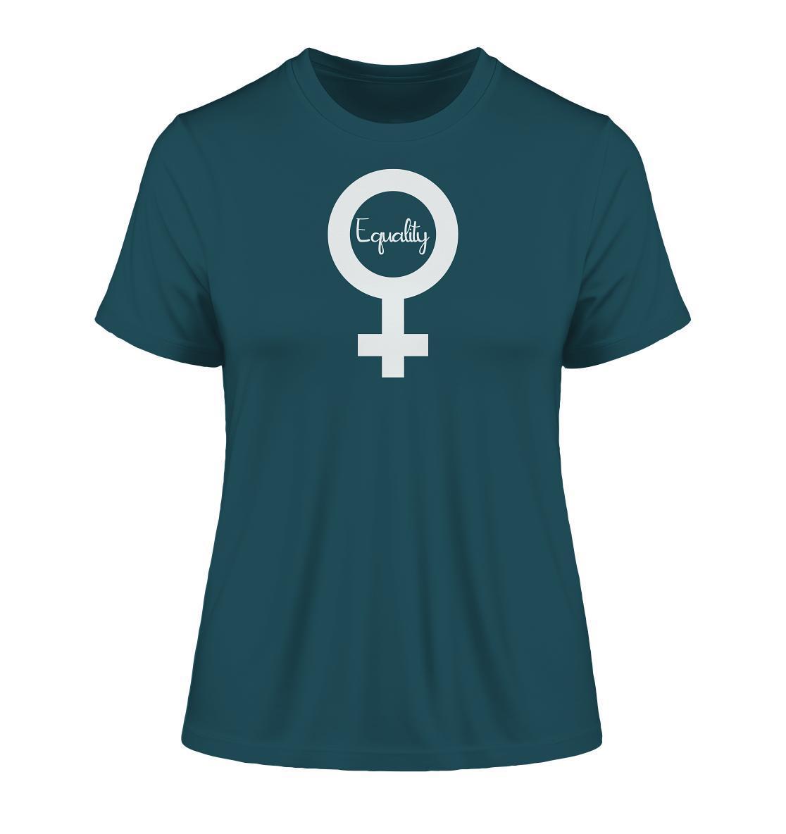 Vegan und Bio Ladies Shirt mit feministischem Symbol, aus 100 % Bio-Baumwolle, für Gleichberechtigung und Umweltschutz, von RUDE REBEL.