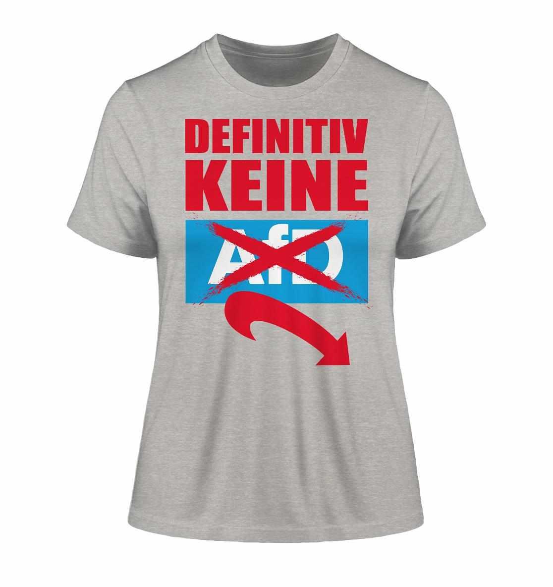 Vegan und Bio Ladies Shirt mit rotem Text, symbolisiert Widerstand gegen Rechts; aus 100% Bio-Baumwolle, umweltfreundlich und nachhaltig produziert.
