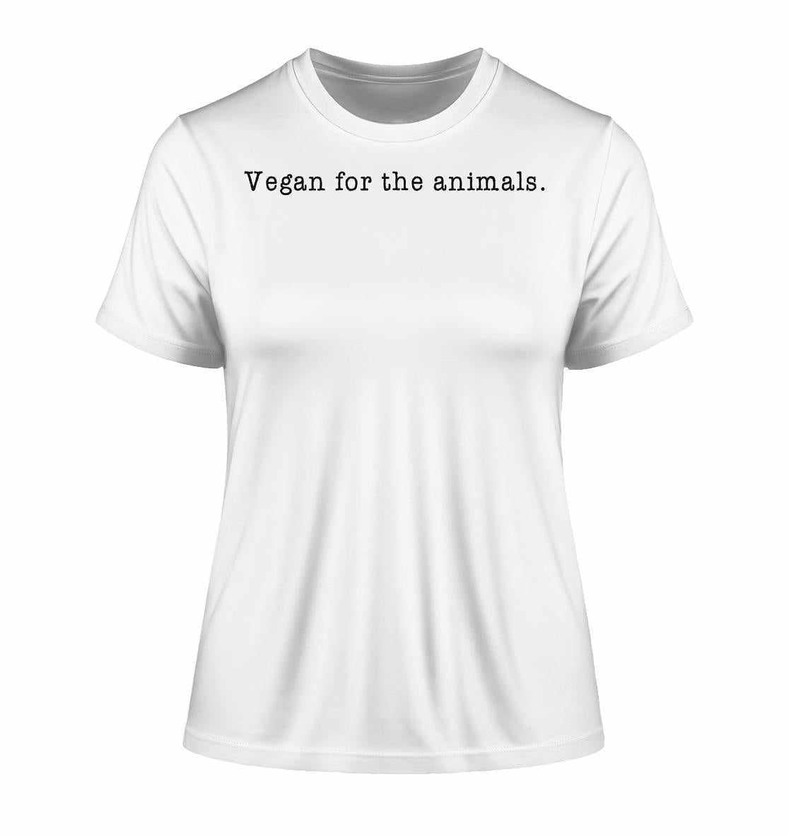 Vegan und Bio Ladies Shirt mit minimalistischem Design; weißes T-Shirt mit schwarzem Text, aus 100% Bio-Baumwolle, von RUDE REBEL.