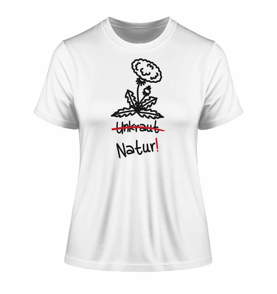 Vegan und Bio Ladies Shirt mit schwarzem Text und Blumendruck, aus umweltfreundlicher Bio-Baumwolle, inspiriert von Naturschutz und veganem Lebensstil.