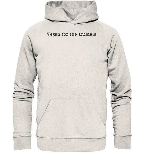 Heller Hoodie mit Kapuze, Kängurutasche und Schriftzug vorne