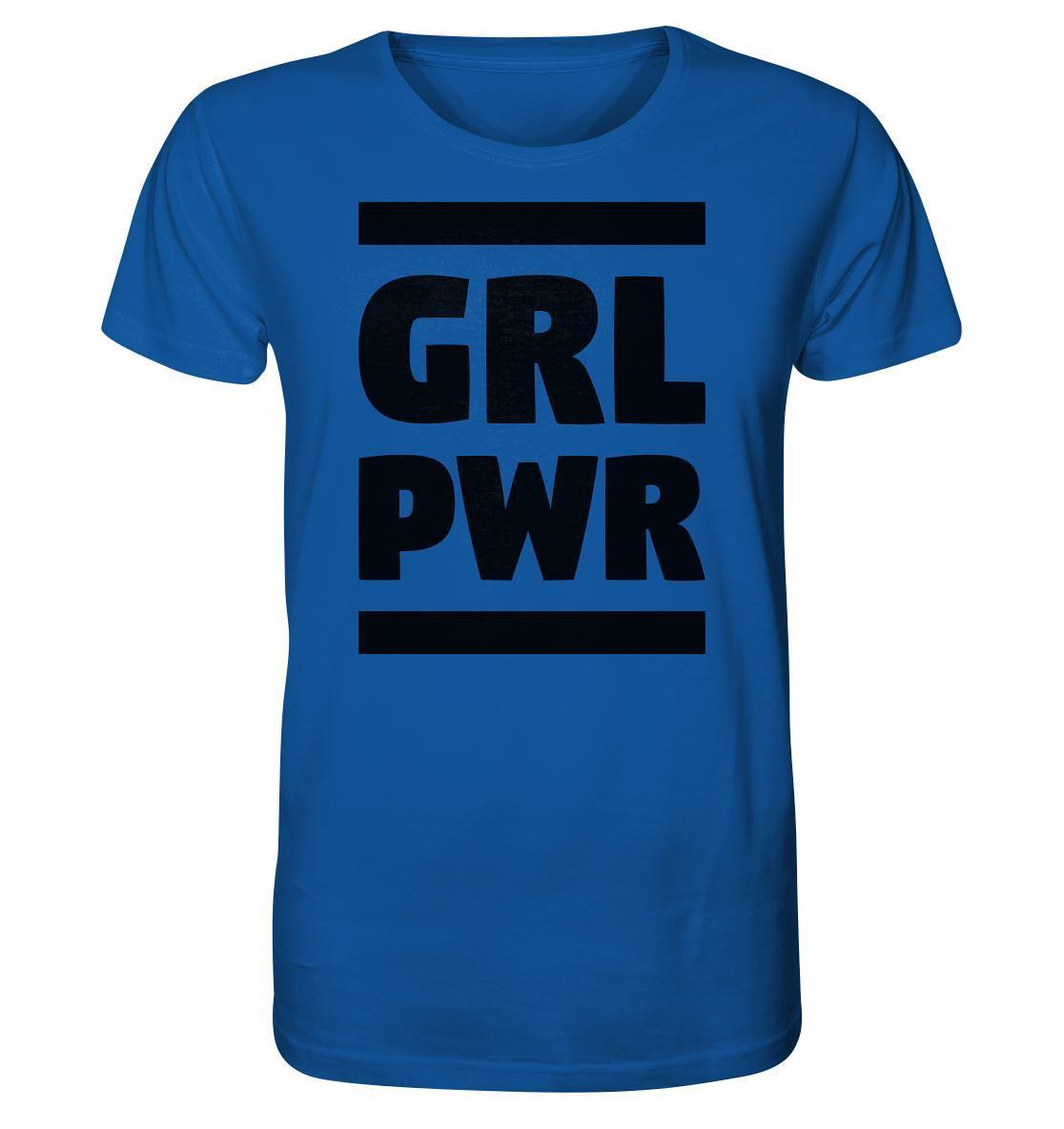 Vegan und Bio Unisex Shirt: GIRL POWER mit feministischer Botschaft, aus Bio-Baumwolle, normale Passform, verkörpert Stärke und Emanzipation.