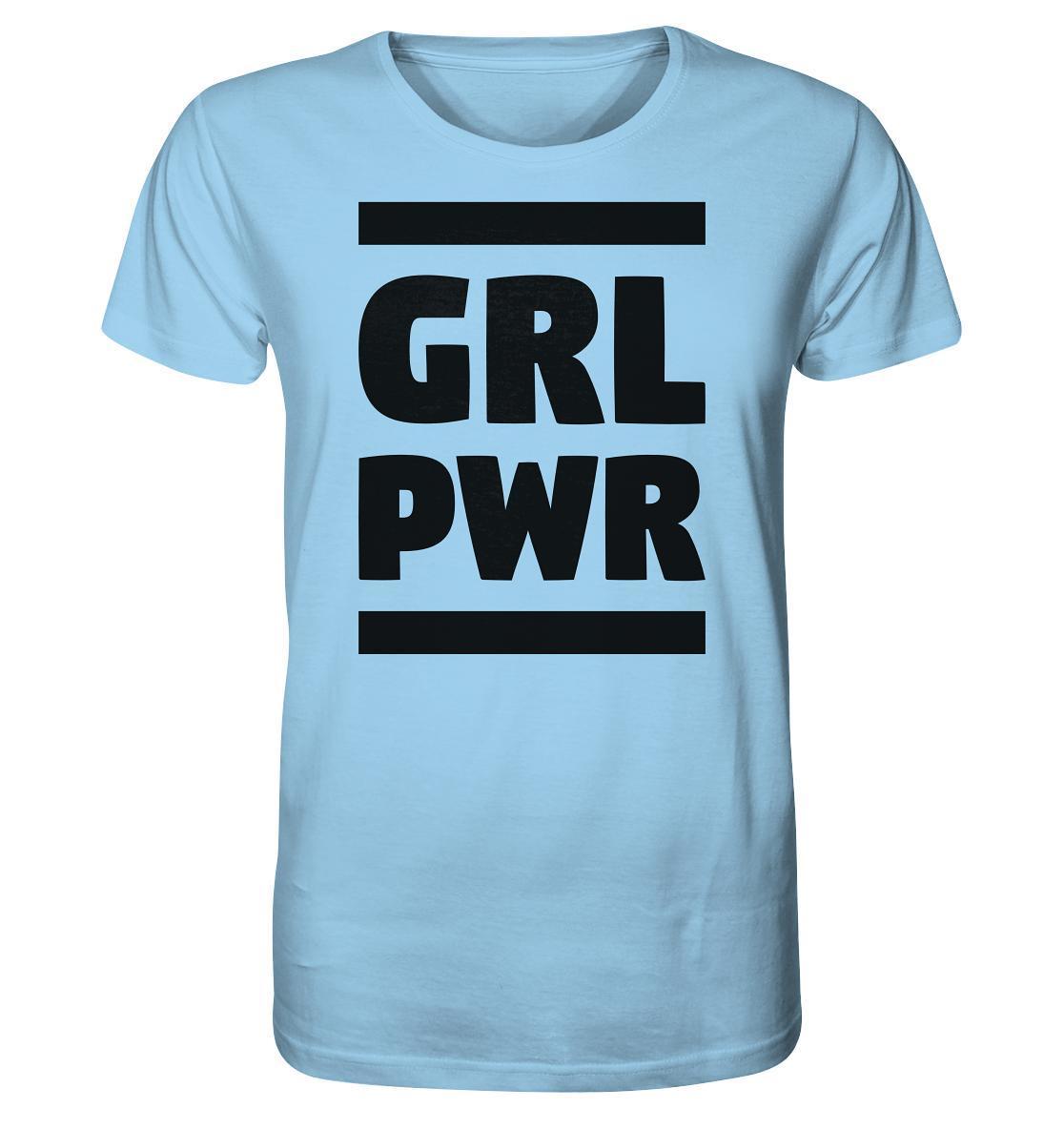 Vegan und Bio Unisex Shirt: GIRL POWER - Feministische Botschaft, aus Bio-Baumwolle, normales Design, symbolisiert Stärke und Emanzipation. Ideal für umweltbewusste Frauen.