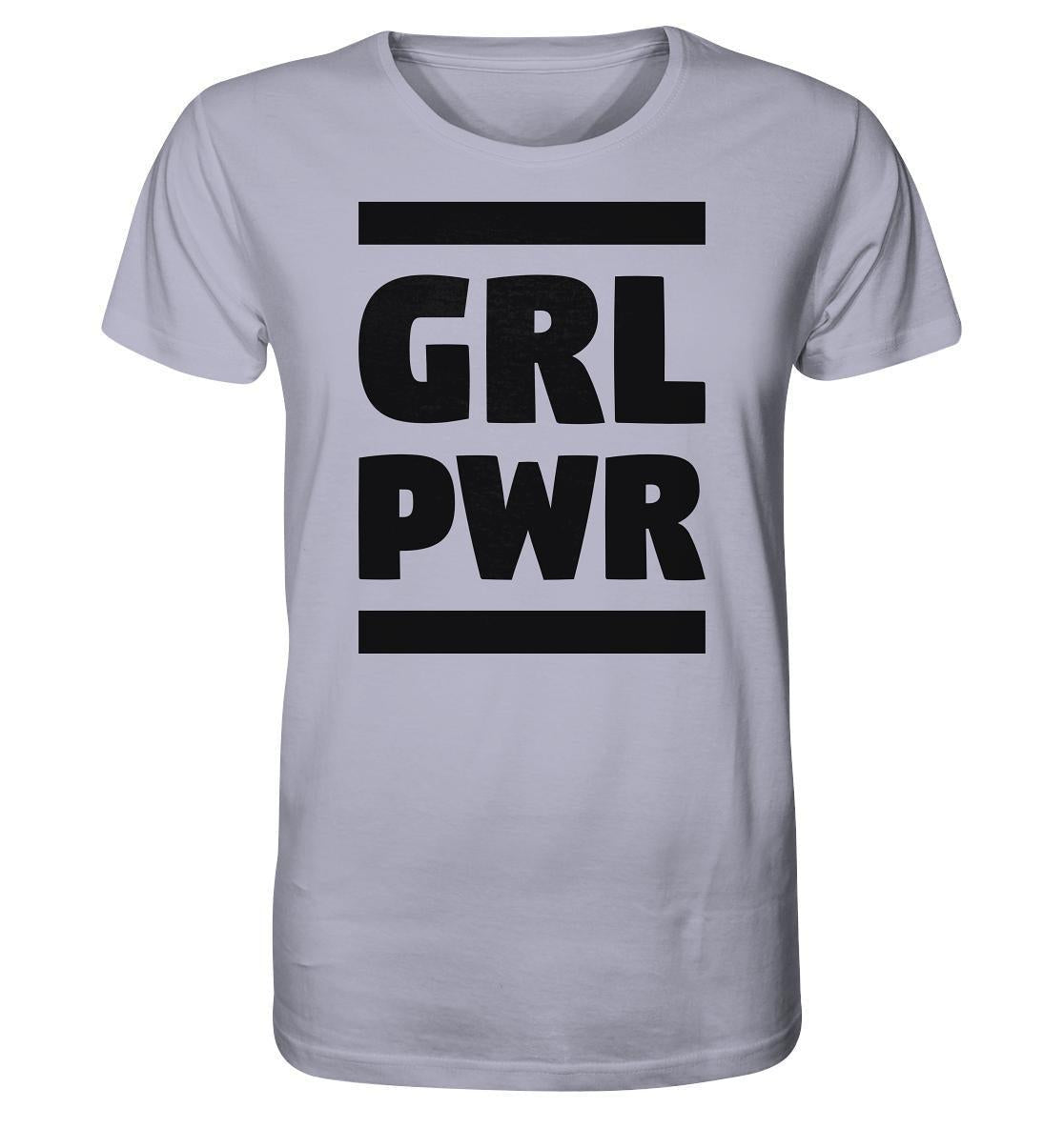 Vegan und Bio Unisex Shirt GIRL POWER mit feministischer Botschaft, weiß mit schwarzem Text, aus 100% Bio-Baumwolle, normaler Schnitt, von RUDE REBEL.