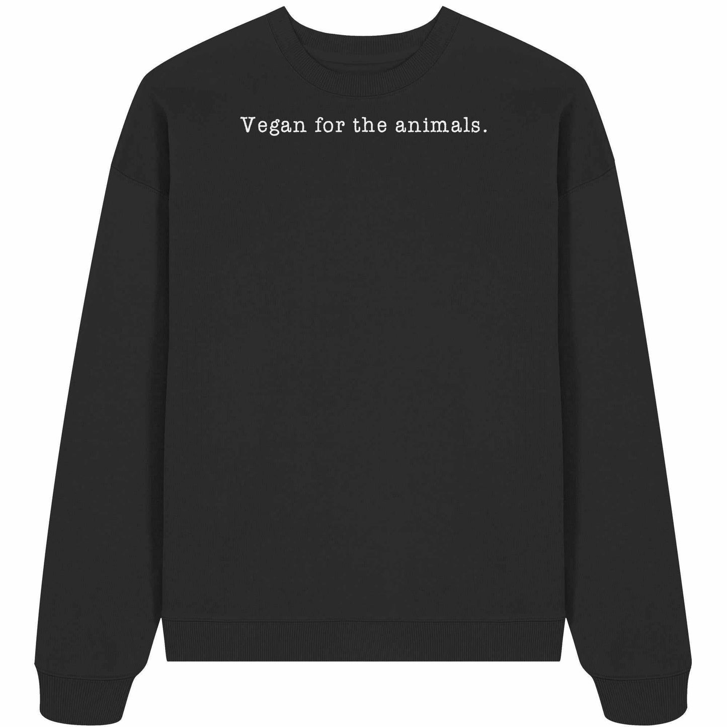 Vegan und Bio Oversized Sweatshirt mit weißem minimalistischen Text, hergestellt aus 100% Bio-Baumwolle, repräsentiert vegane und nachhaltige Werte von RUDE REBEL.