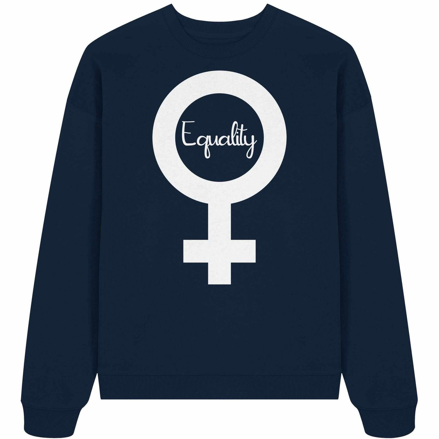 Vegan und Bio Oversized Sweatshirt mit Feminismus-Symbol, aus 100% Bio-Baumwolle, rebellisches Design von RUDE REBEL zur Förderung der Gleichberechtigung.
