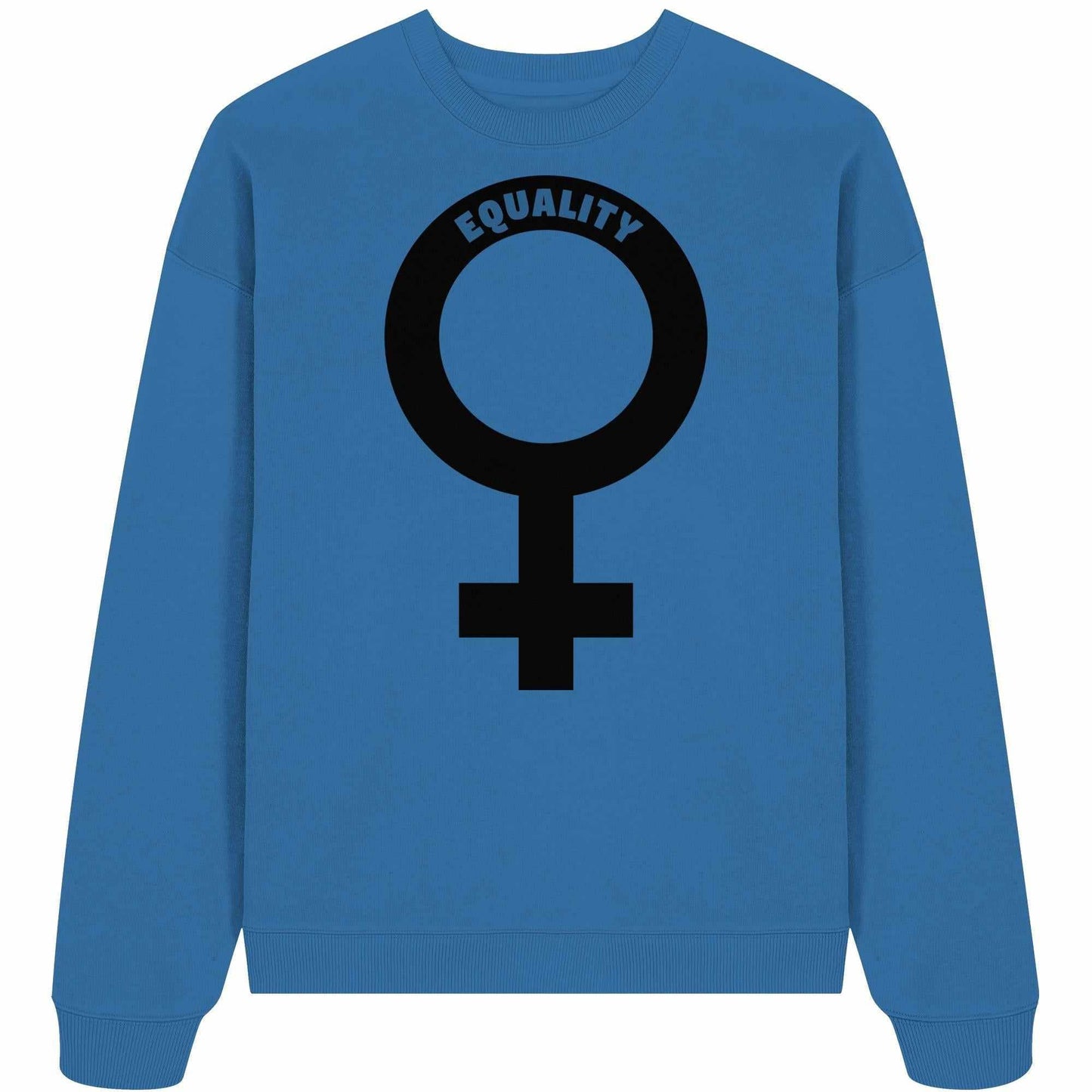 Vegan und Bio Oversized Sweatshirt mit Venussymbol, feministisch, aus 100% Bio-Baumwolle, oversized Fit, designed von RUDE REBEL, für Gleichberechtigung und Nachhaltigkeit.