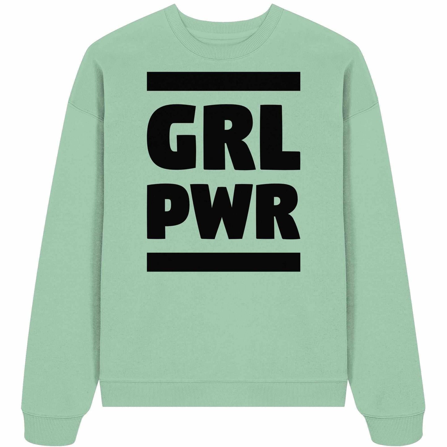 Vegan und Bio Oversized Sweatshirt mit feministischer Botschaft Frauen sind stark! aus 100% Bio-Baumwolle, designt von Sabrina Hofmann, RUDE REBEL.