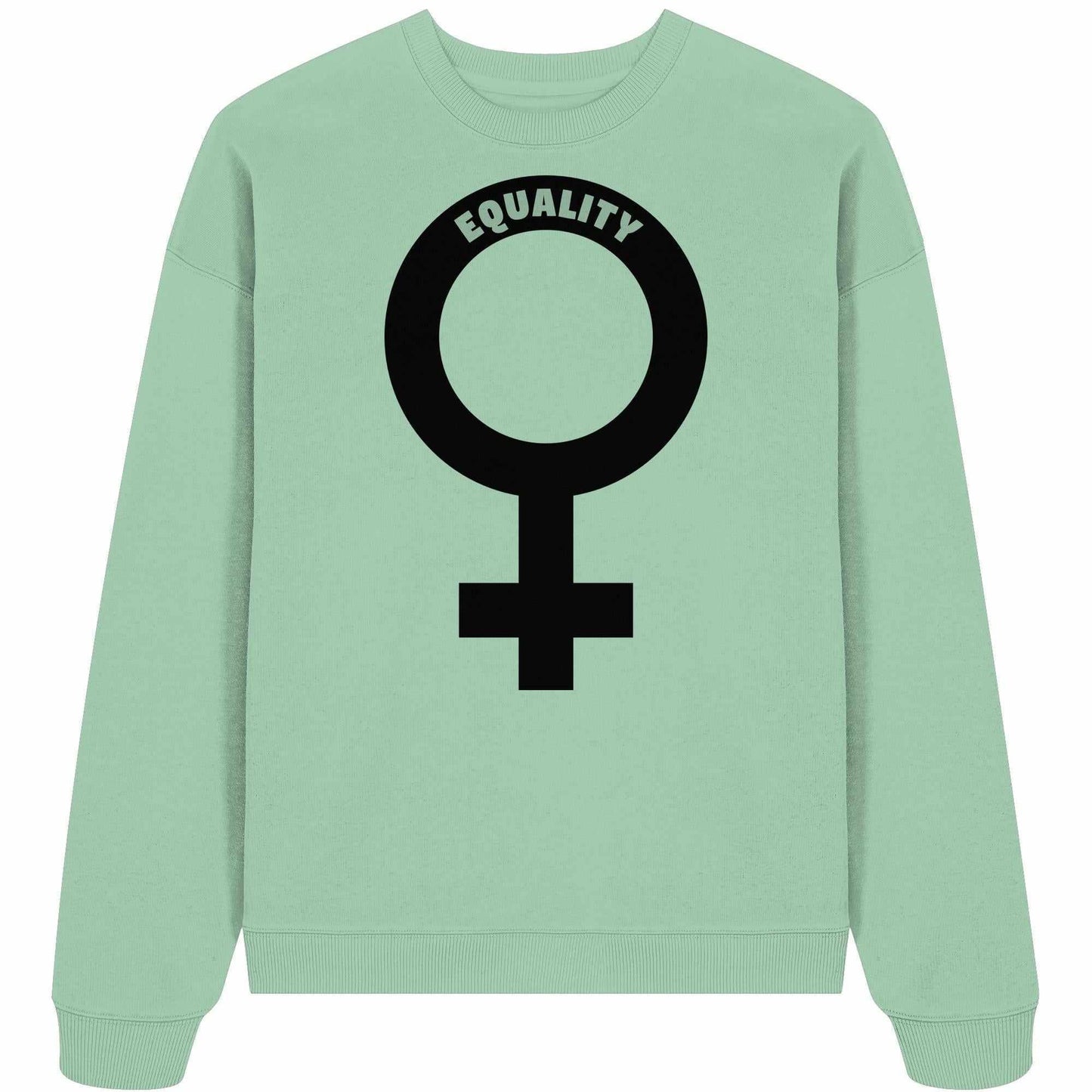 Vegan und Bio Oversized Sweatshirt mit Venussymbol und fetten Lettern, feministisches Design, 100% Bio-Baumwolle, rebellisch und nachhaltig von RUDE REBEL.