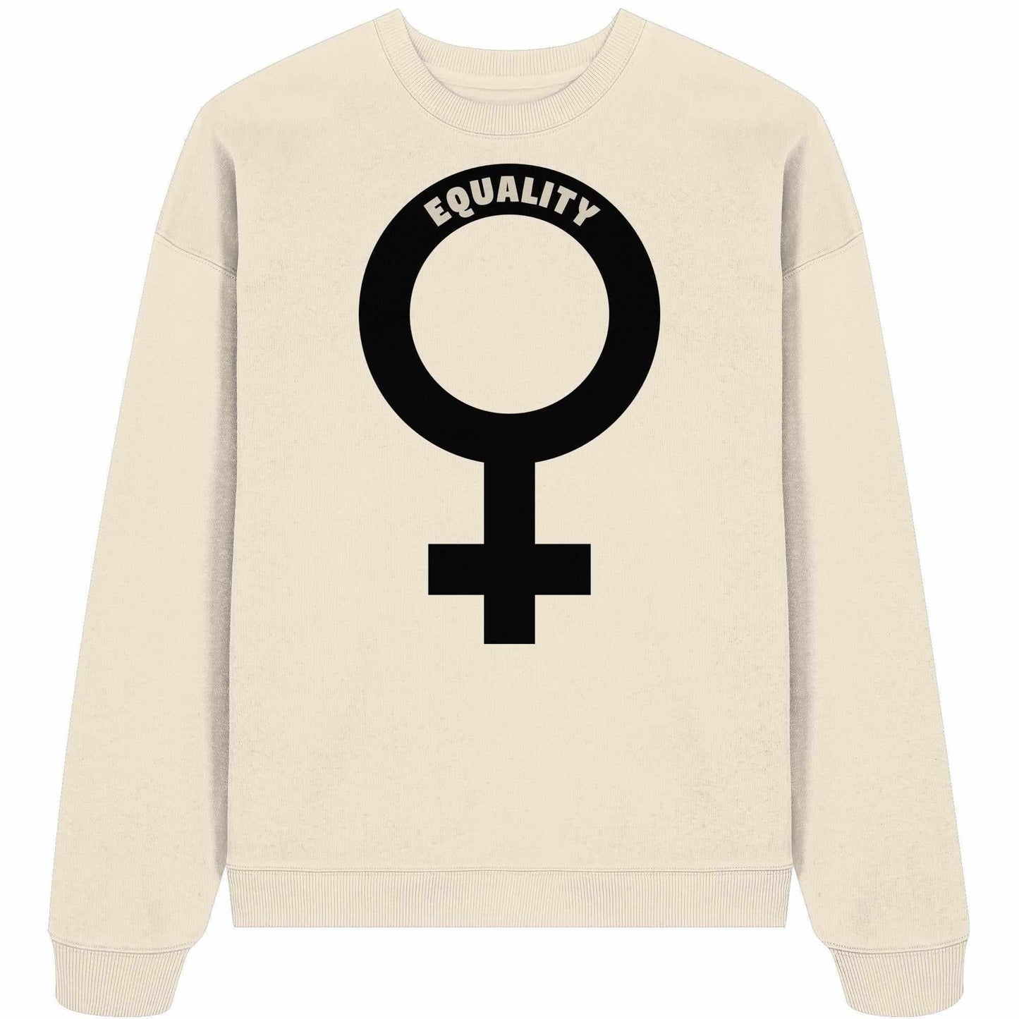 Vegan und Bio Oversized Sweatshirt mit Venussymbol und fetten Lettern, feministisch inspiriert, 100% Bio-Baumwolle, rebellisches Design von RUDE REBEL.