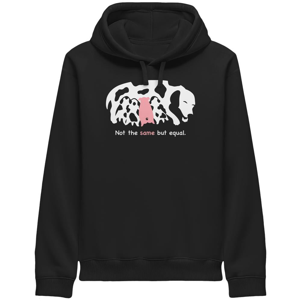 Schwarzer Hoodie mit Kapuze und Frontdruck, Kängurutasche