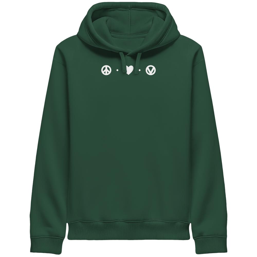 Grüner Kapuzenpullover mit Kordelzug und Frontprint, Kängurutasche