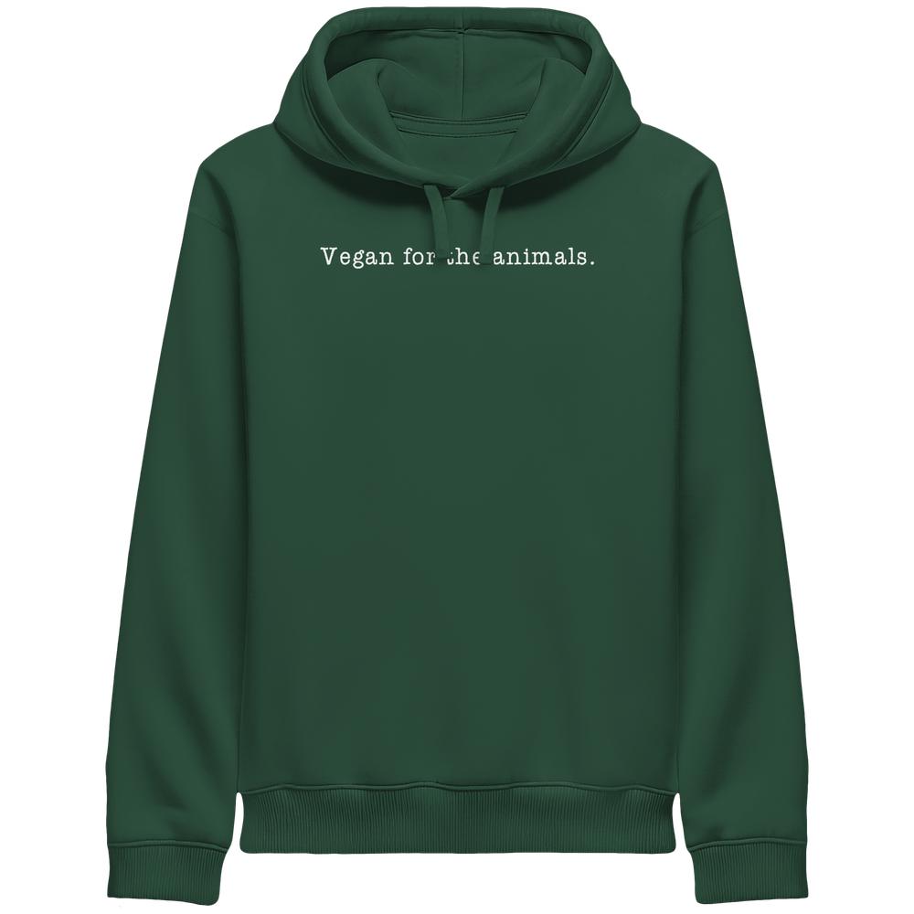 Flaschengrüner Kapuzenpullover mit Kordelzug und Frontdruck