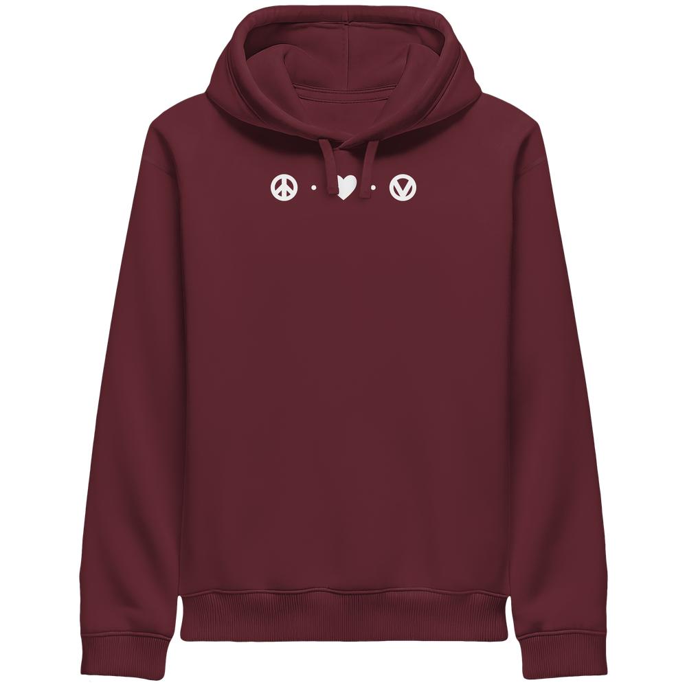 Burgunderfarbener Kapuzenpullover mit Kordelzug und Frontprint, Kängurutasche