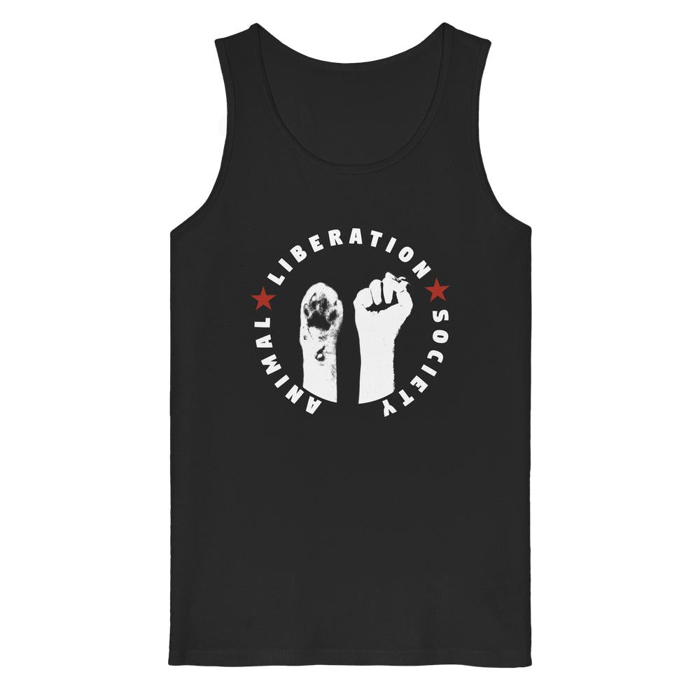 Tanktop (schwarz) mit Rundhalsausschnitt und Tierbefreiungs-Print