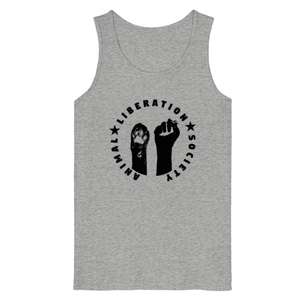 Tanktop (meliert grau) mit Rundhalsausschnitt und Tierbefreiungs-Print