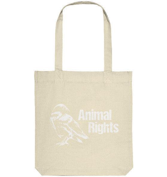 Stofftasche Raven - Animal Rights mit Vogelmotiv, aus recyceltem Material. Nachhaltiges Design von RUDE REBEL.