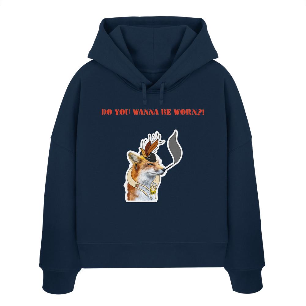 Vegan und Bio Hoodie mit Fuchs- und Vogelmotiv, symbolisiert Tierbefreiung, nachhaltige Baumwolle, rebellisches Design gegen Pelz von RUDE REBEL.