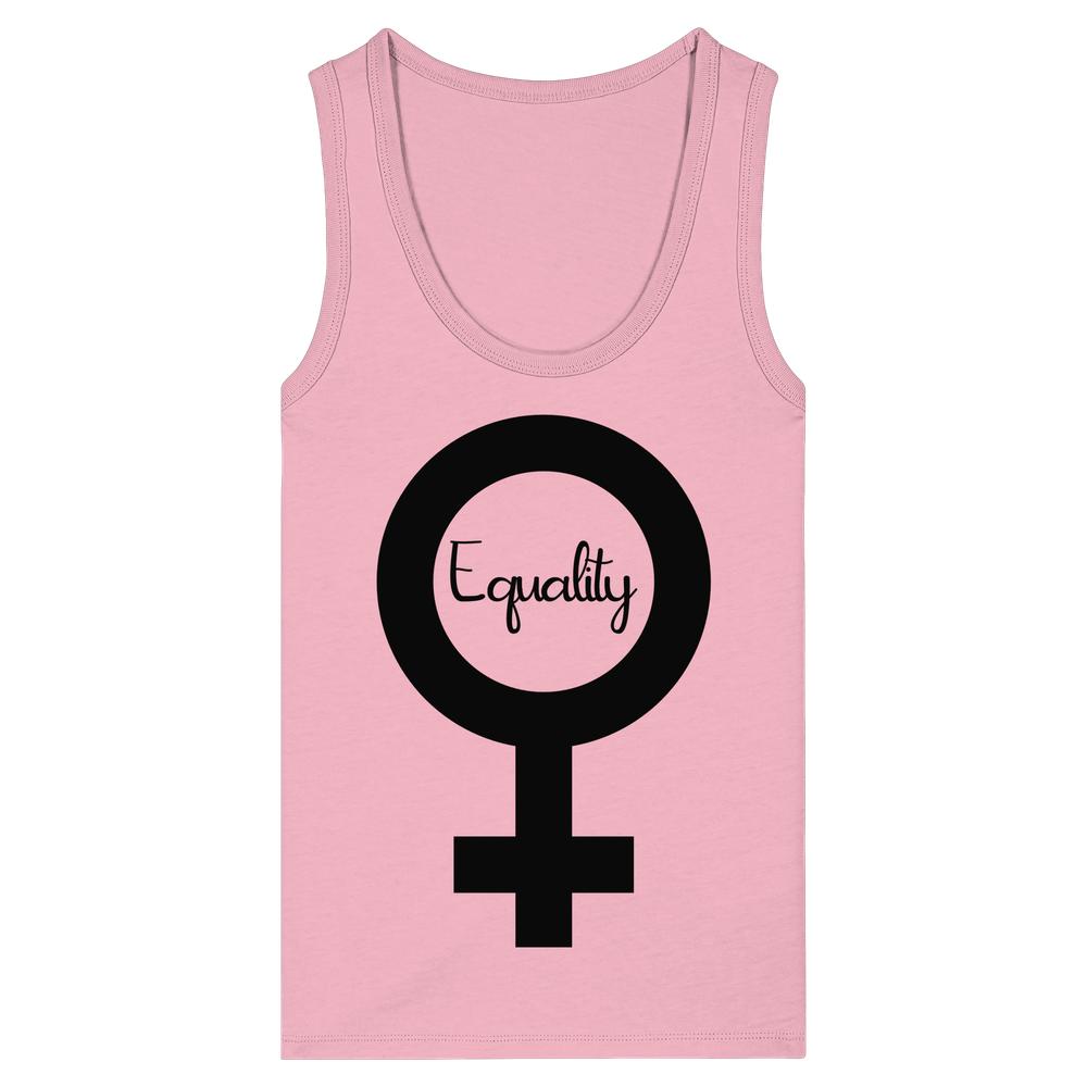 Damen-Tanktop in Rosa mit Feminismus-Print und Gleichheitszeichen