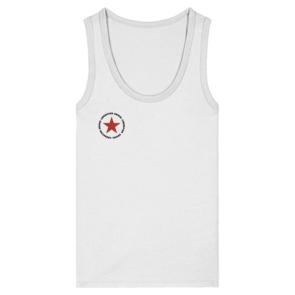 Damen-Trägershirt in Weiß mit Rundhalsausschnitt und Stern-Logo
