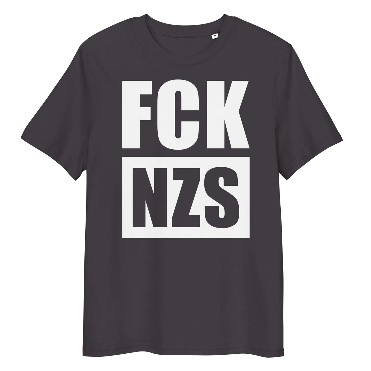 Anthracite T-Shirt mit Frontprint „FCK NZS“