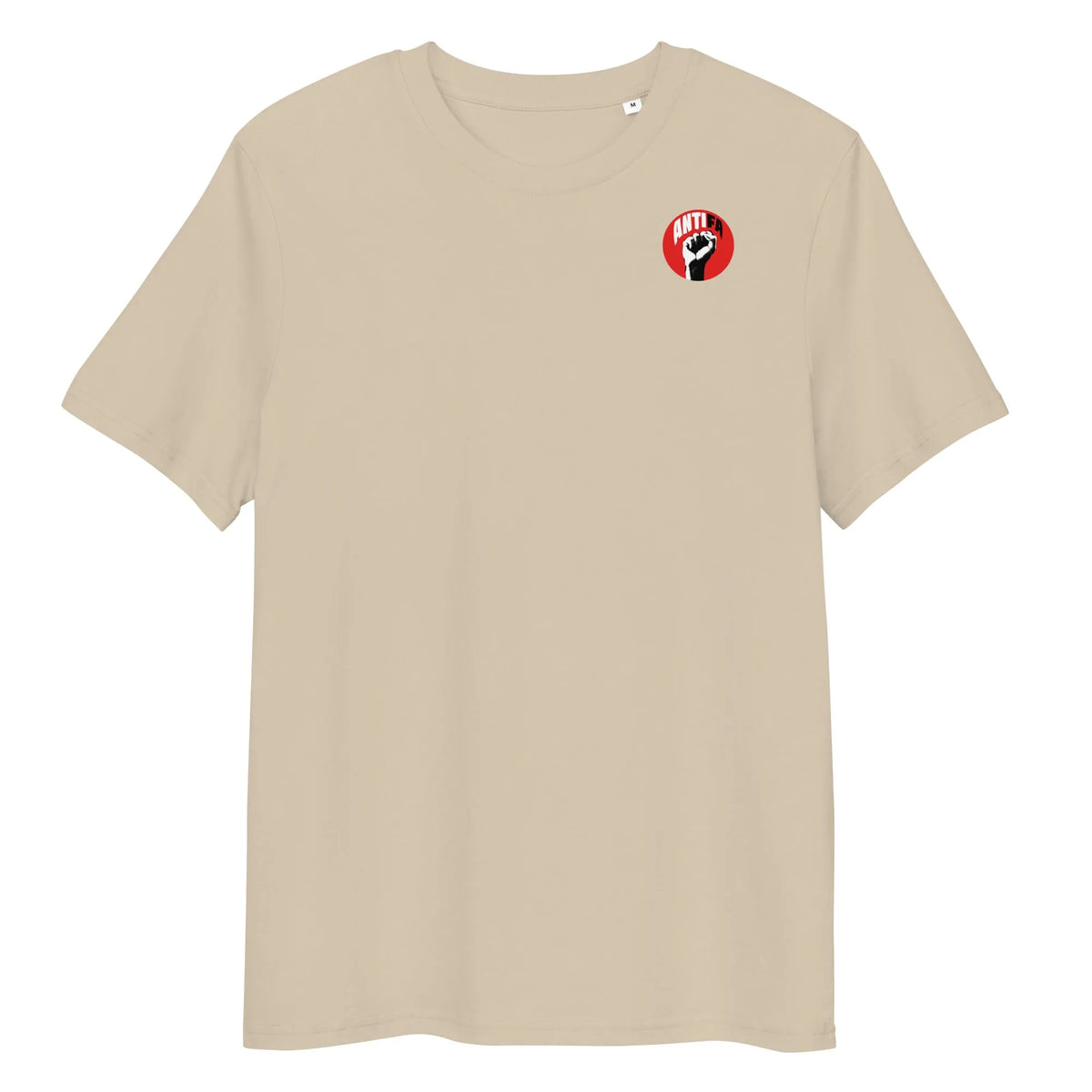 Bio- und Vegan-Shirt, beige, Rundhalsausschnitt, kleines Brustlogo-Patch
