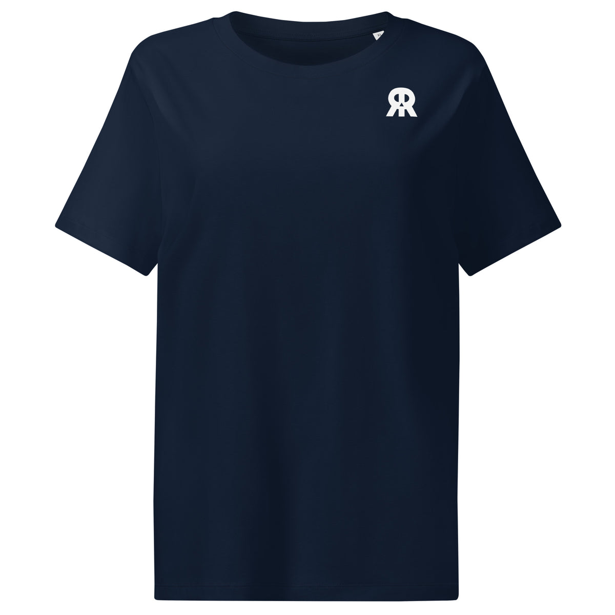 Damen-T-Shirt dunkelblau mit kleinem Brust-Logo