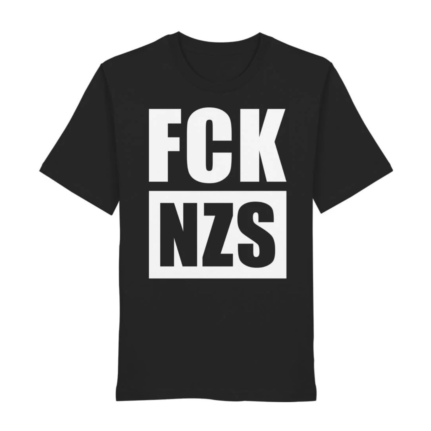 FCK NZS Shirt in schwarz mit weißem fetten Schriftzug