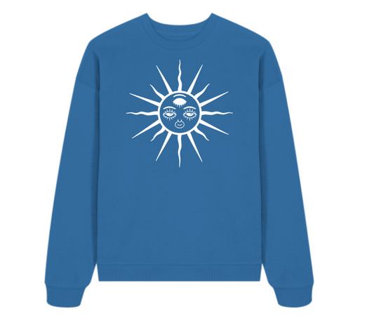 Vegan und Bio Oversized Sweatshirt: The Sun - Third Eye Awakening / Größe: XS
