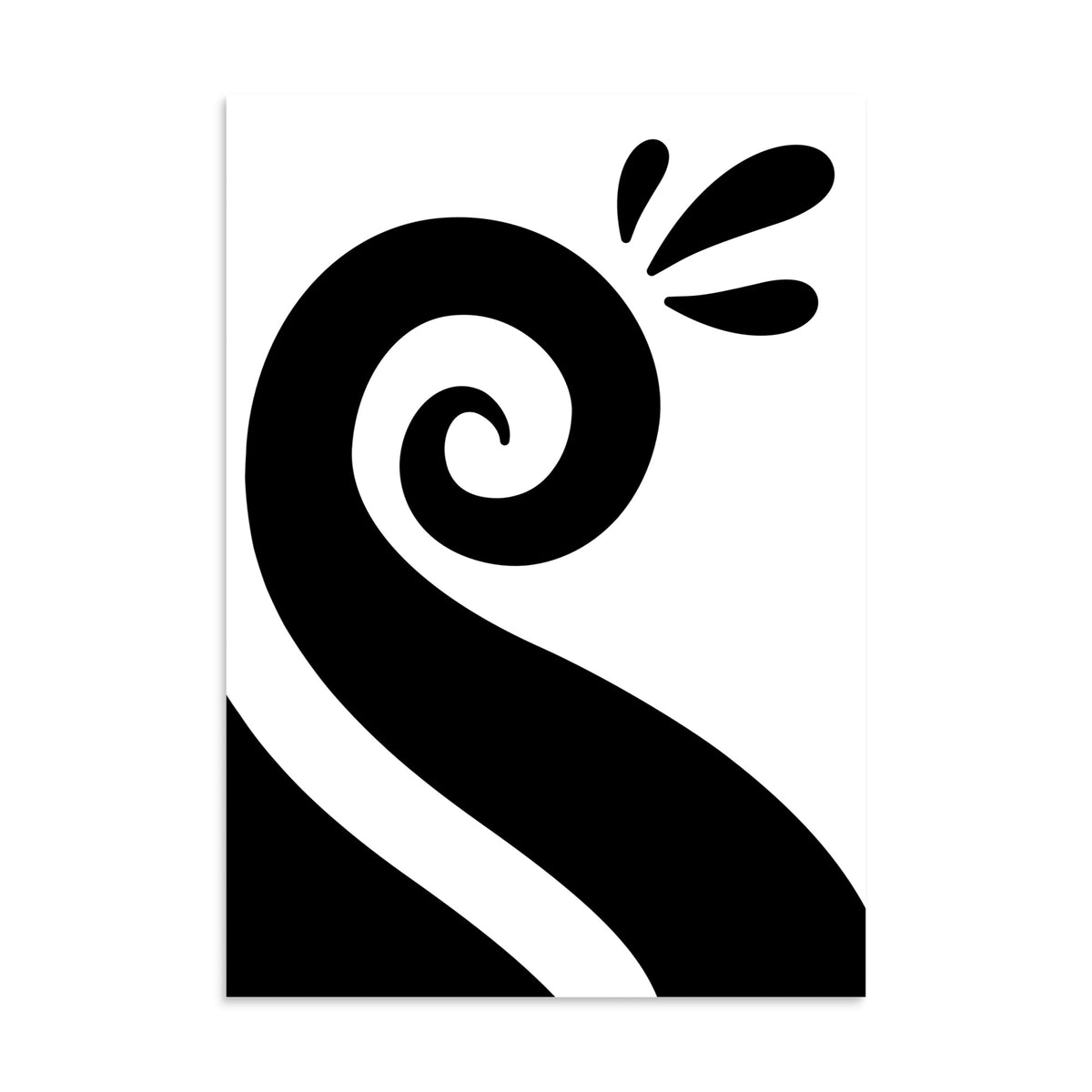 Veganes Poster mit schwarzer Spiral-Grafik und kreisförmigem Wirbel, Edition 2