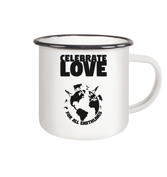 Vegan & Eco Emaille Tasse: Celebrate Love For All Earthlings