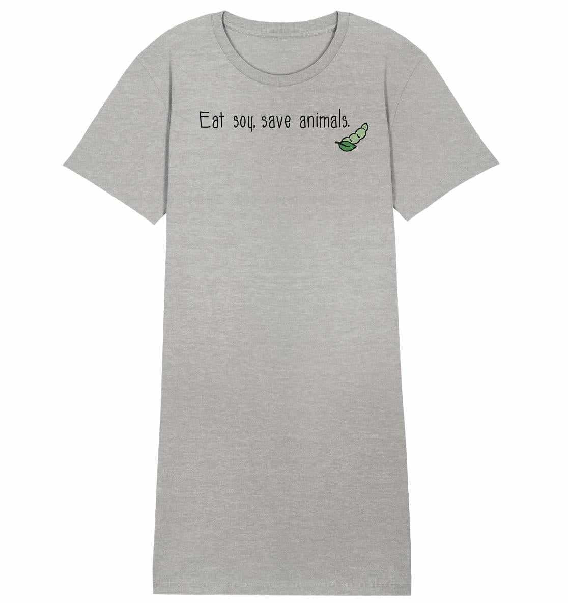 Graues T-Shirt mit grünem Raupen-Design, aus Bio-Baumwolle, betont Veganismus und Tierschutz, von RUDE REBEL.