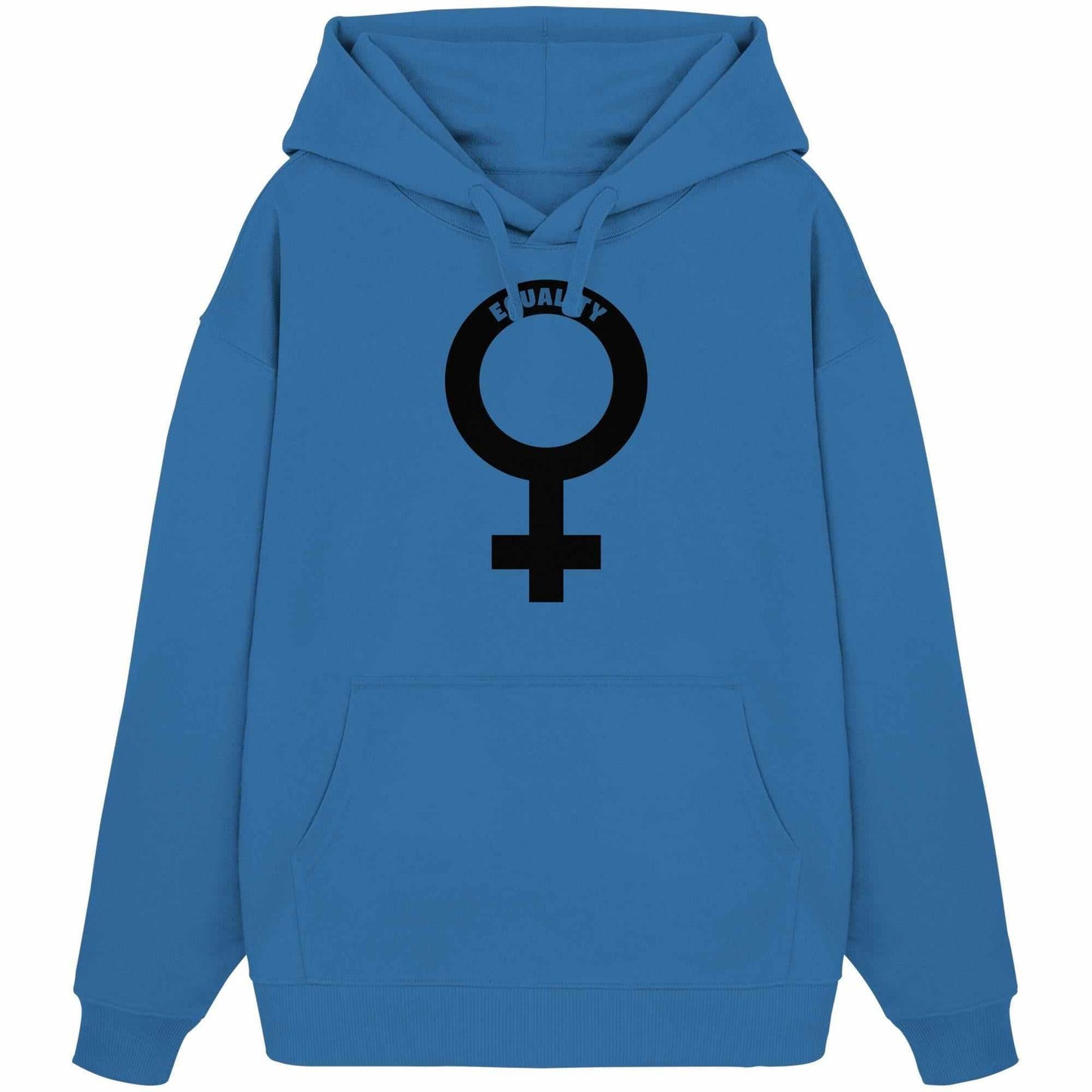 Vegan und Bio Oversized Hoodie mit Venussymbol. Feministisches Design, 100% Bio-Baumwolle, Kängurutasche, Kapuze, rebellisch und nachhaltig von RUDE REBEL.