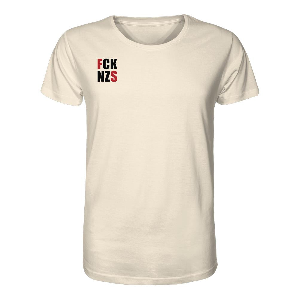 Vegan und Bio Unisex Shirt: FCK NZS mit roten Highlights
