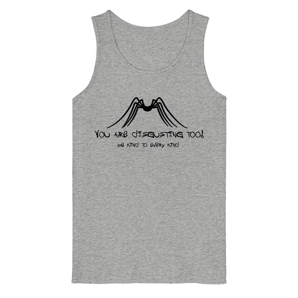 Heather-Grau Tanktop mit U-Kragen und Spinnen-Print vorne