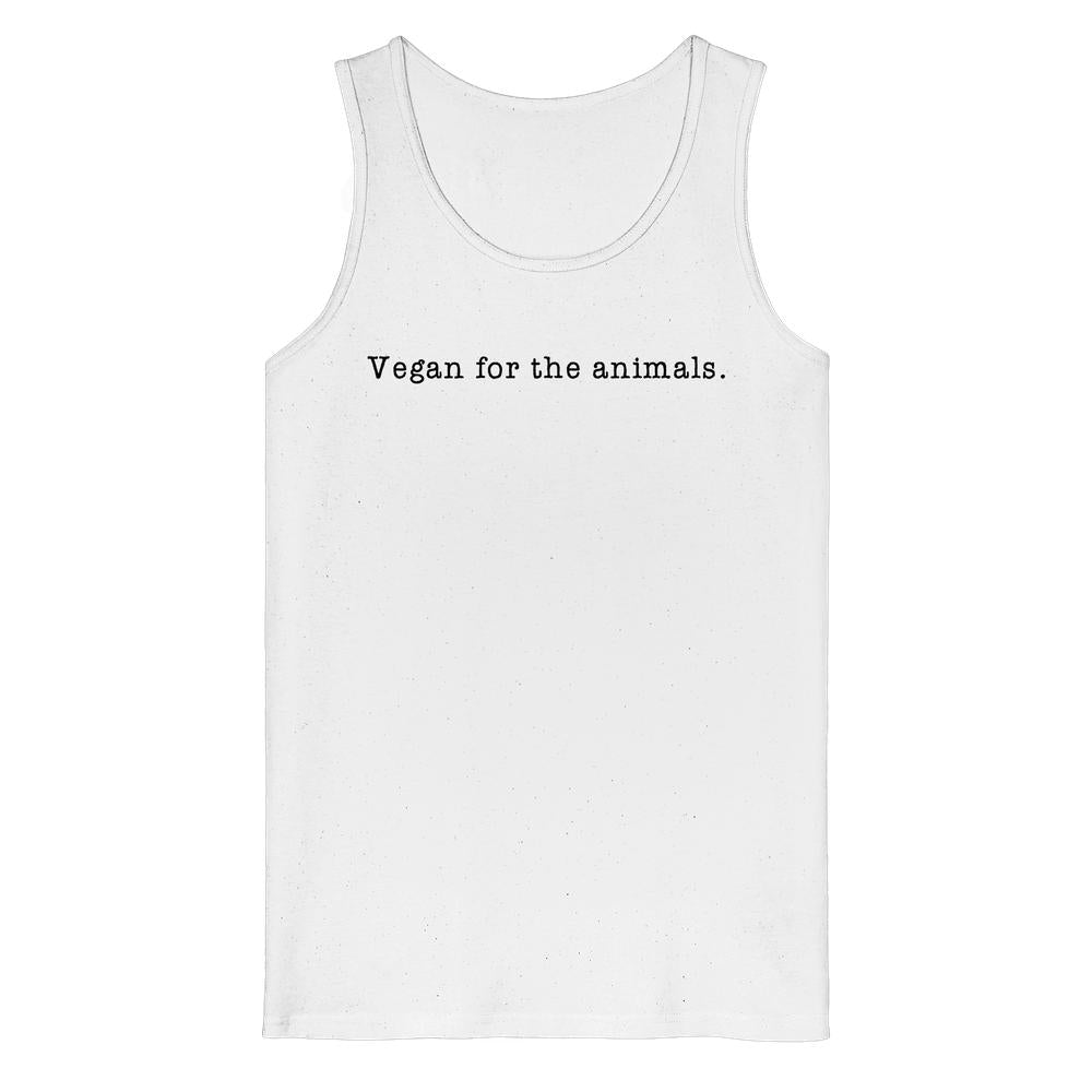 Vegan und Bio Tank Top: Minimalism Design - Vegan for the animals. aus 100% Bio-Baumwolle, ärmellos, mittlere Passform, ideal für vegane und nachhaltige Mode-Enthusiasten.