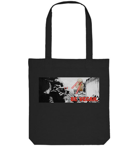 Vegan und Bio Recycling Stofftasche: BE VEGAN. - Angry bird