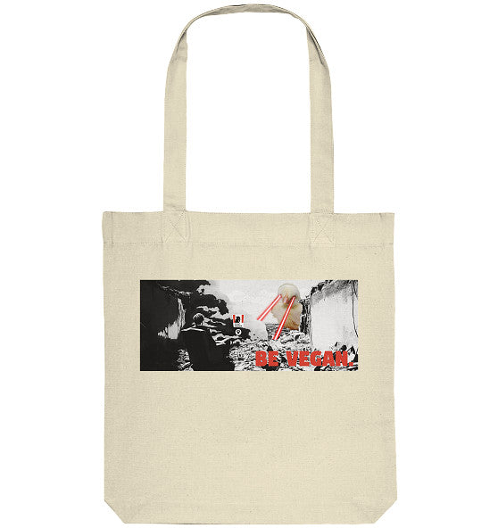 Vegan und Bio Recycling Stofftasche: BE VEGAN. - Angry bird