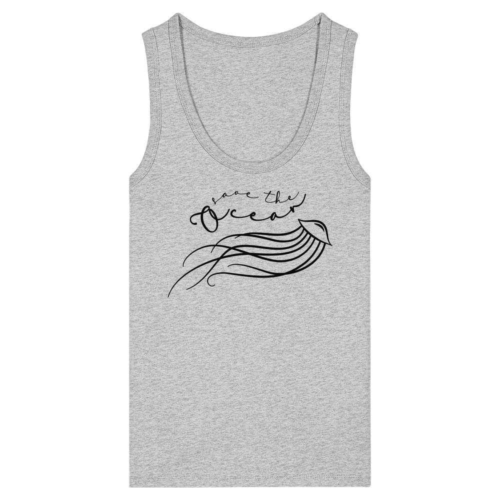 Tanktop für Damen in meliertem Grau, mit Quallen-Print