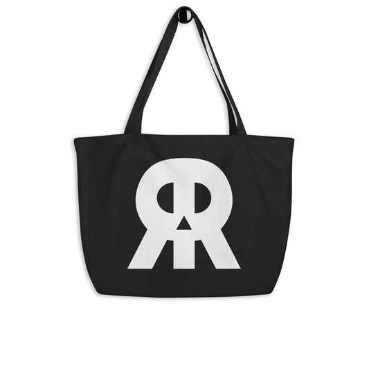 Große schwarze Stofftasche mit großem weißem Skull-Print und zwei Tragegriffen