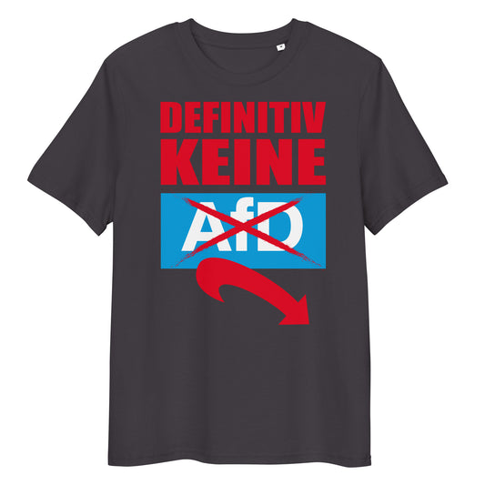 Schwarzes Kurzarm-T-Shirt mit Rundhalsausschnitt und großem „DEFINITIV KEINE“-Print