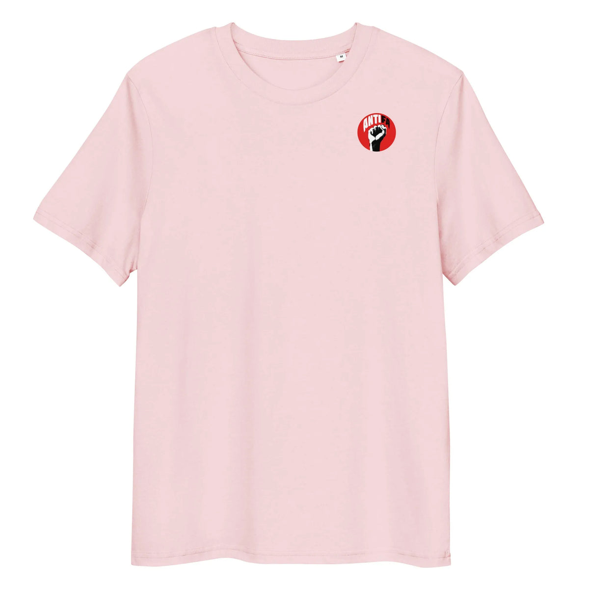 Bio- und Vegan-Shirt, rosa, Rundhalsausschnitt, kleines Brustlogo-Patch