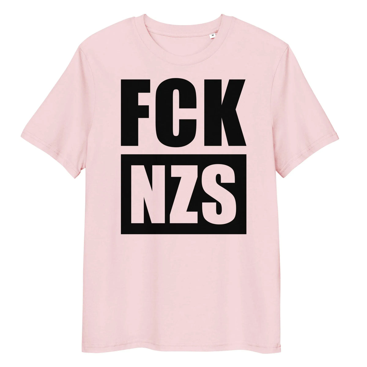 Bio-T-Shirt mit Aufdruck FCK NZS in Hellrosa