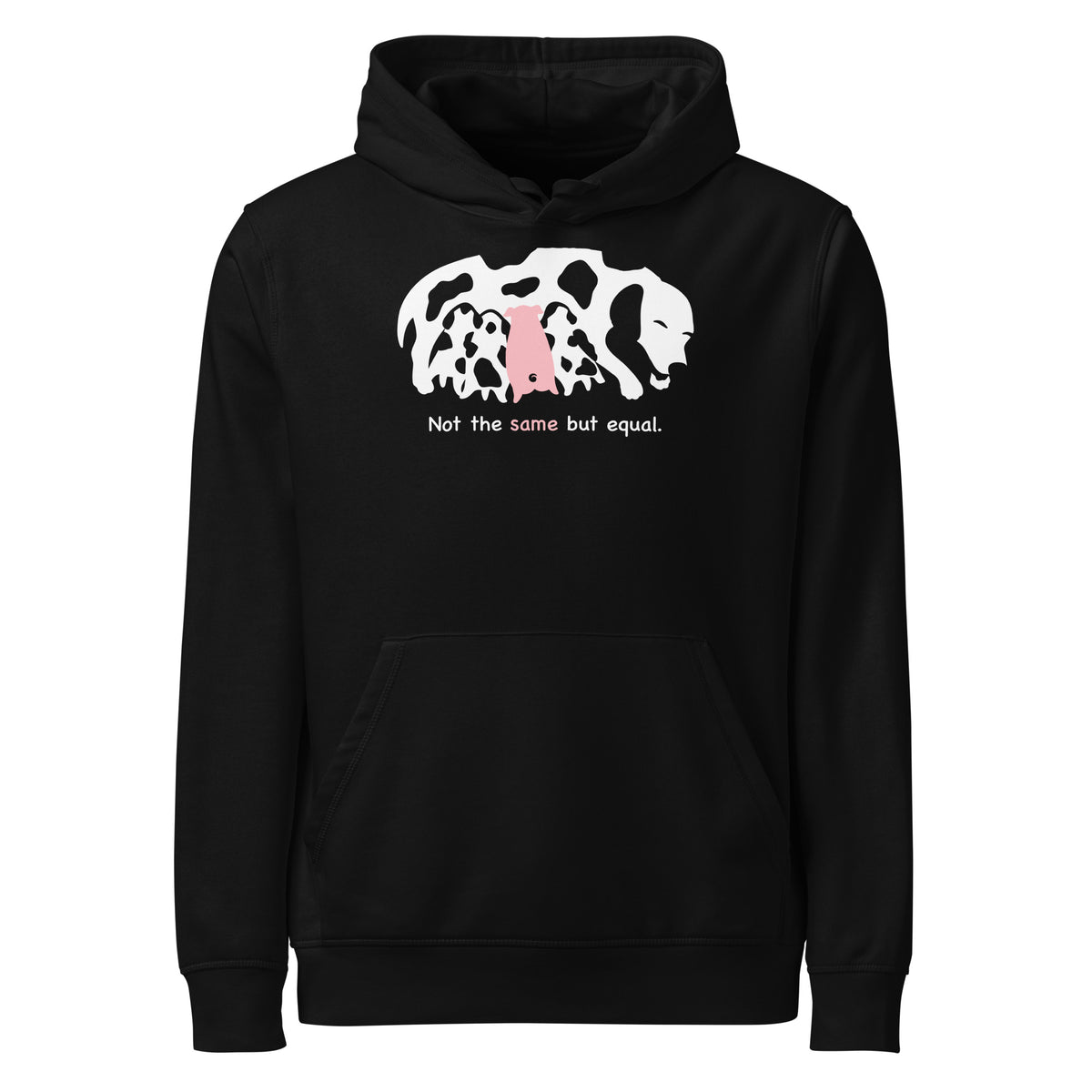Schwarzer Hoodie mit Kapuze, Kängurutasche und Dogmotiv mit Aufschrift