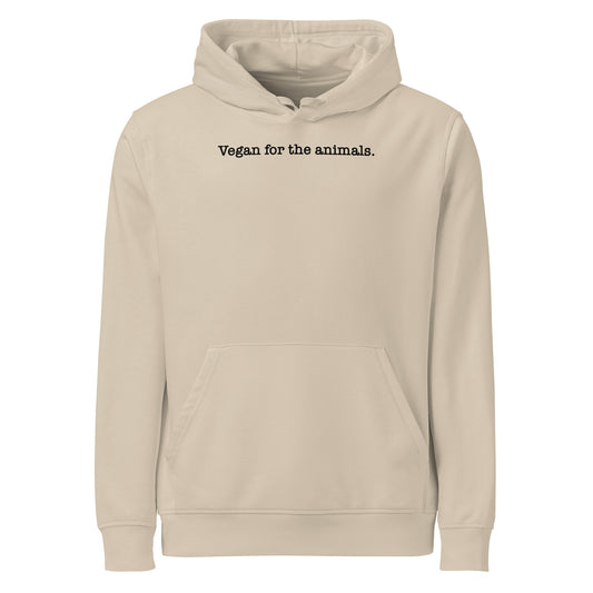 Beiger Kapuzenpullover mit Kängurutasche und Schriftzug vorne