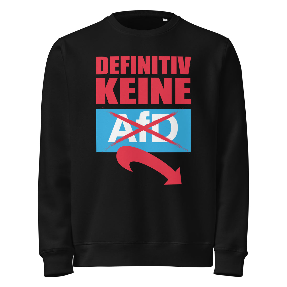Schwarzes Sweatshirt mit Rundhalsausschnitt und großem Frontprint