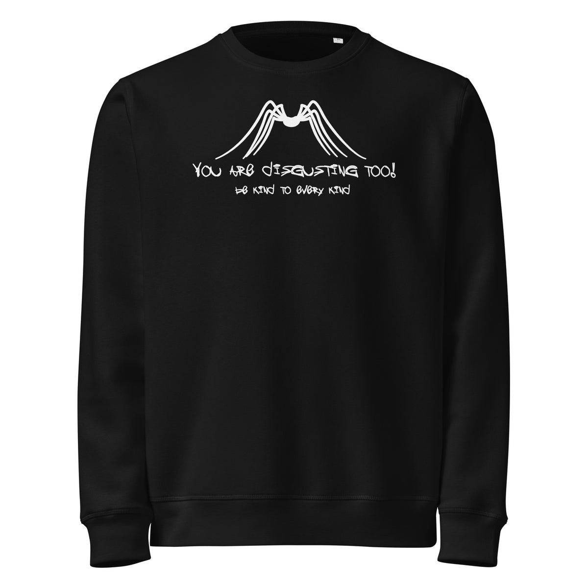 Schwarzer Sweatshirt mit Rundhalsausschnitt und Insekten-Print, lange Ärmel