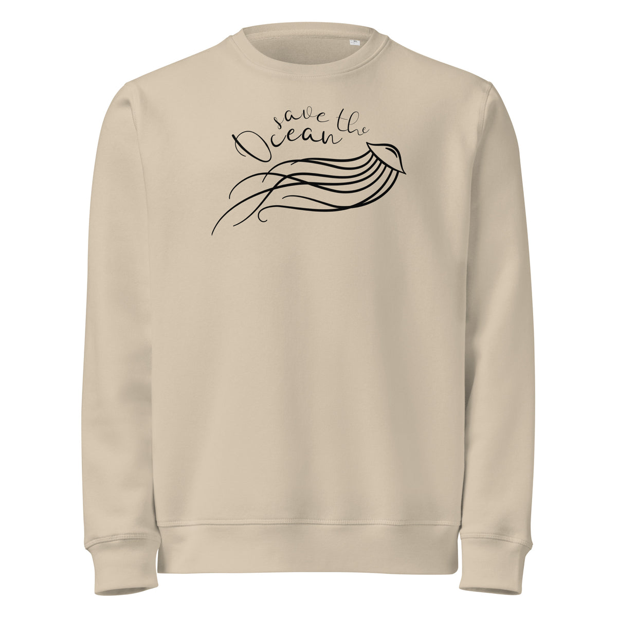 Hellbeiger Sweatshirt mit Rundhalsausschnitt und Quallen-Print