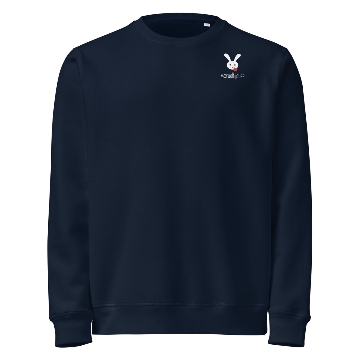 Dunkelblaues Sweatshirt mit Bunny-Print und Rundhalsausschnitt