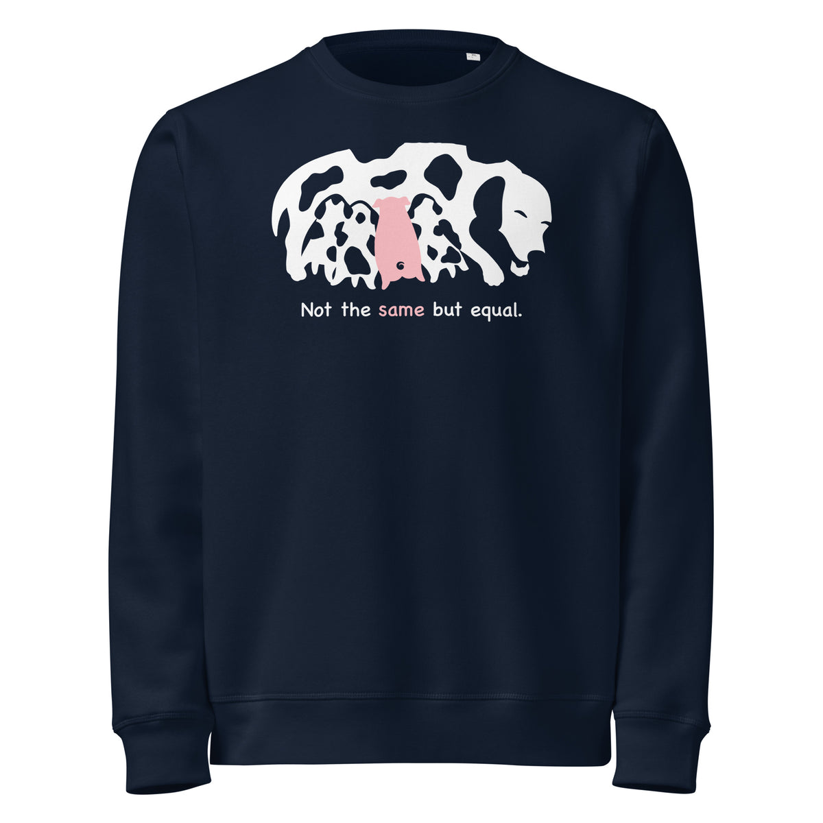 Dunkelblaues Sweatshirt mit Rundhalsausschnitt und großem Tiermotiv vorne